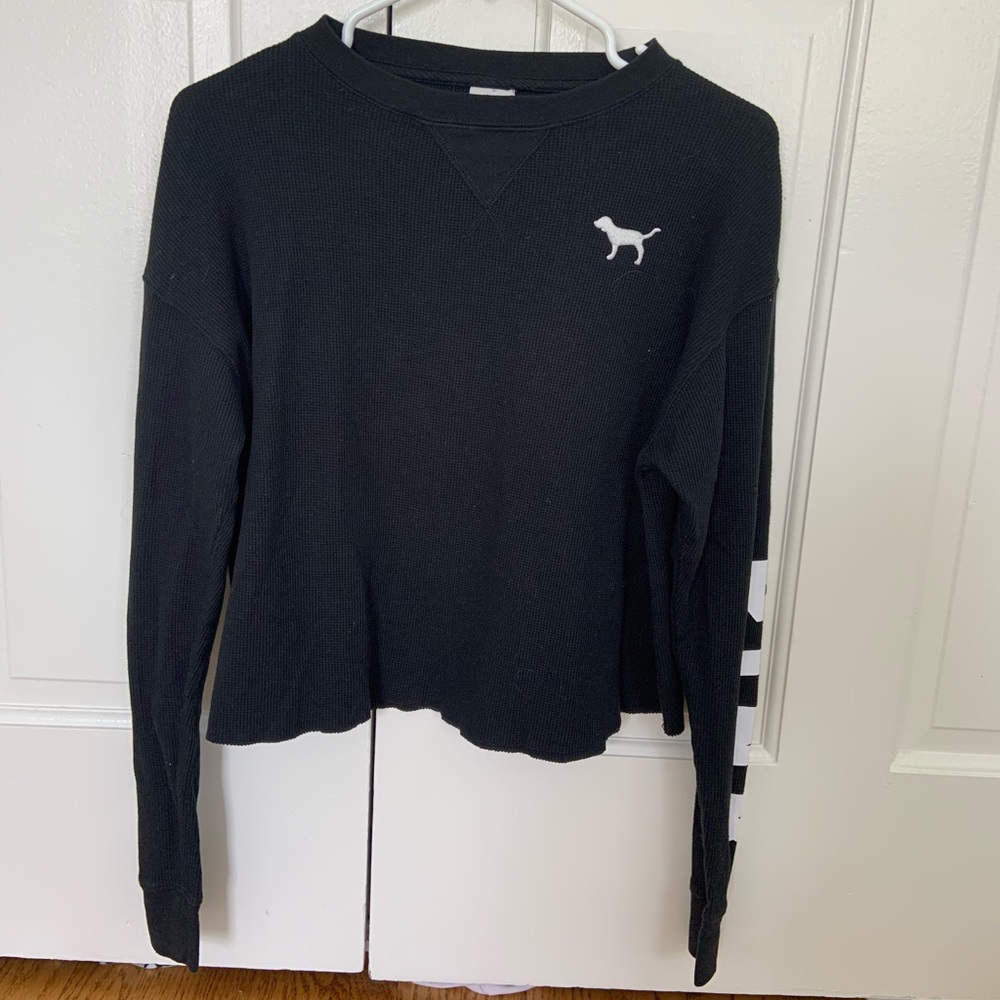 Size xs Pink/VS long sleeve waffle tee